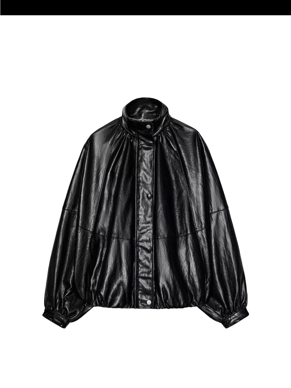 Faux leather bomber jacket